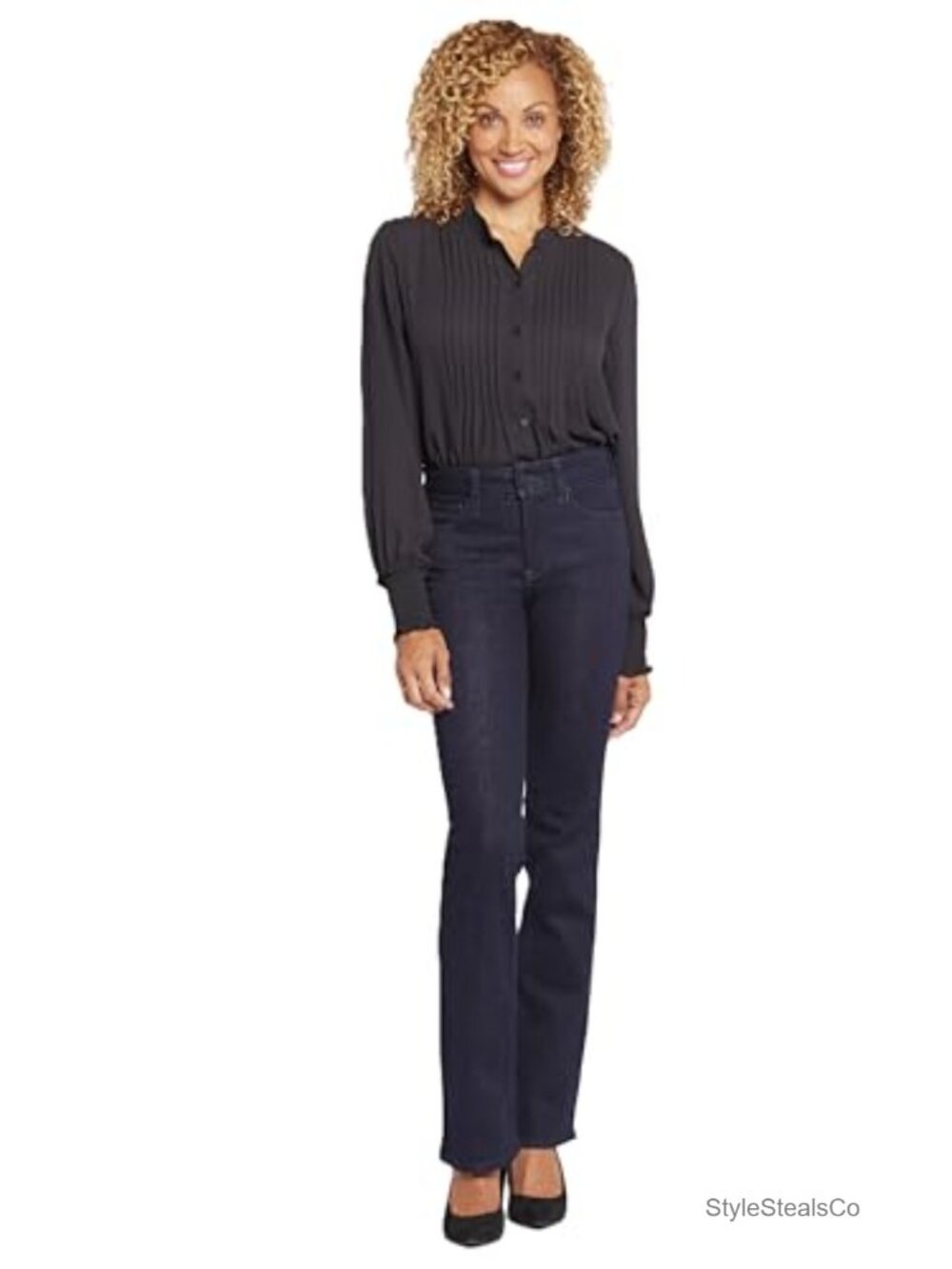 Barbara Boot Cut Jeans High Rise Regular Fit Cotton Blend Stretch